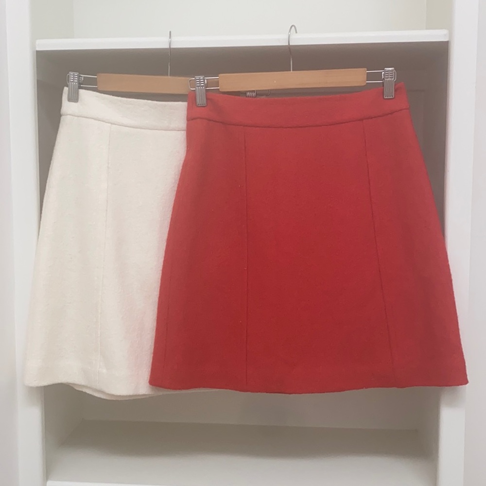 Georgeous office skirts, white and red.